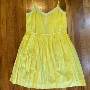 Yellow sundress with white embroidered details by Loft